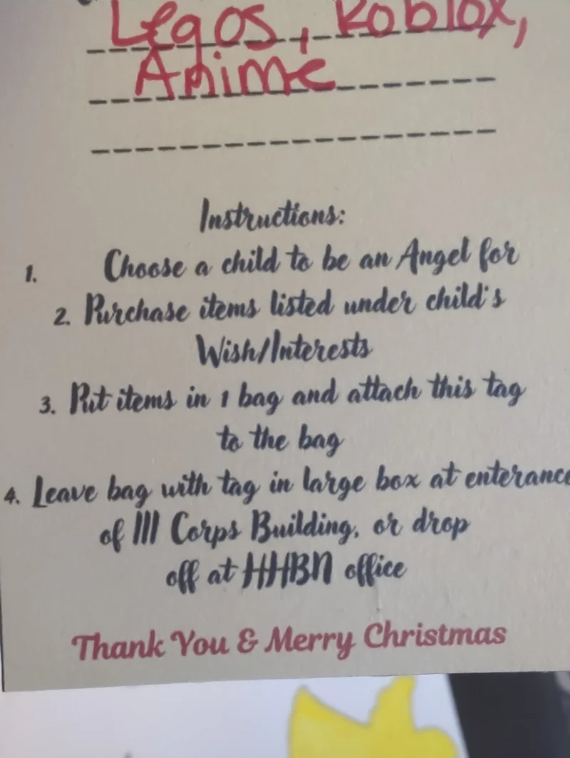 GTC&HQBN BlessingMilFamilies Christmas2024 AngelTree2 ArmyKidsGifts