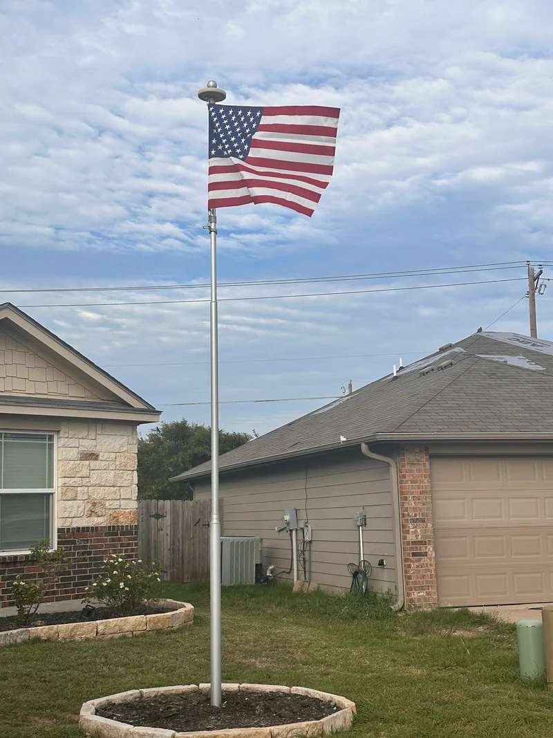 New American flag we replaced old torn one from storm