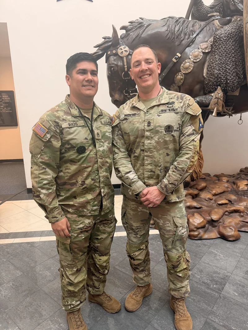 Rios and 1SG Weicht at Change of Responsibilty ceremony