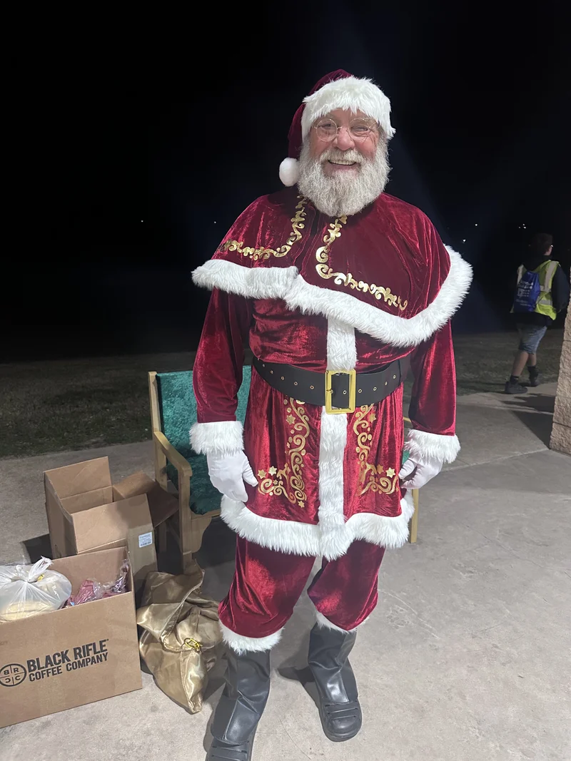 Santa visiting at Dec Market with a Mission