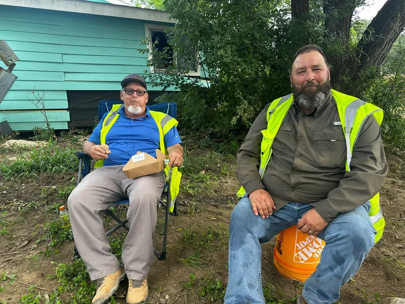 TX Floods SandyCreek GTC C&ClandServices VolunteerHerossDisasterRelief DebrisCleanup Rebuilding